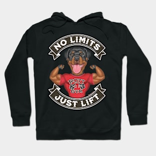 Cute Funny Rottweiler Flexing Muscles Hoodie